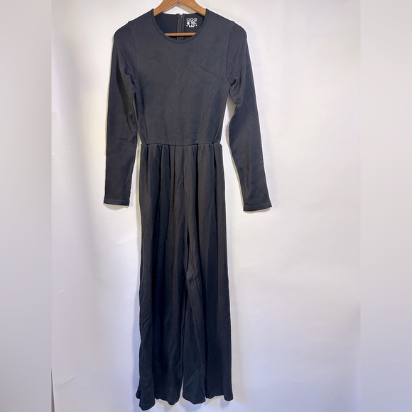 OQQ black Long Sleeve dressy Casual Wide Leg Pants Jumpsuit stretch Large - Picture 5 of 8